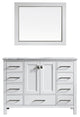 Gela Single Vanity, White, 48", With Mirror
