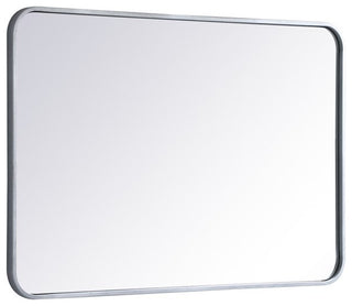 Ellis Soft Corner Metal Rectangular Mirror, Silver, 24"x36"