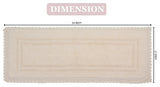 Opulent Reversible Bath Rug Set, Mat Non Slip, 21"x54" Runner, Ivory
