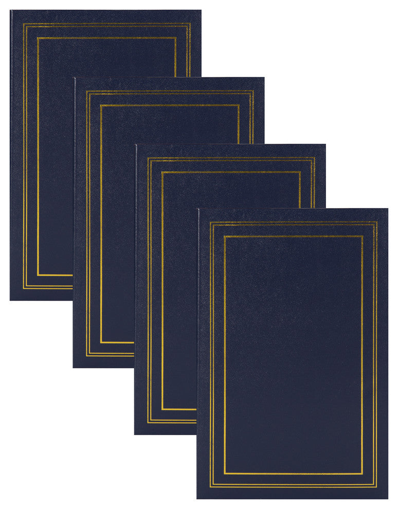 DesignOvation Traditional Photo Album, Holds 440 4x6 Photos, Set of 4, Blue, 300