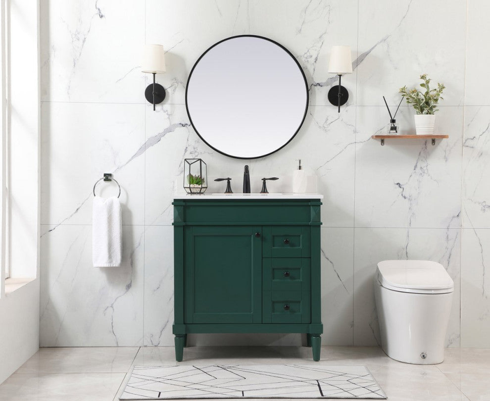Home Living 21" Transitional Green-Light Bathroom Vanity