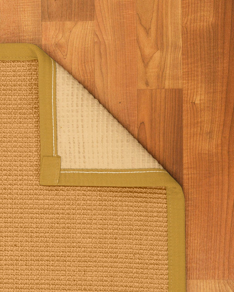 Natural Area Rugs Davlin Custom Sisal Rug, 6'' x 9'', Tan Border