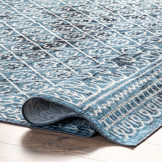 Nuloom Prestyn Machine Washable Faded Tribal Trellis Area Rug, Aqua 6'7"x9'