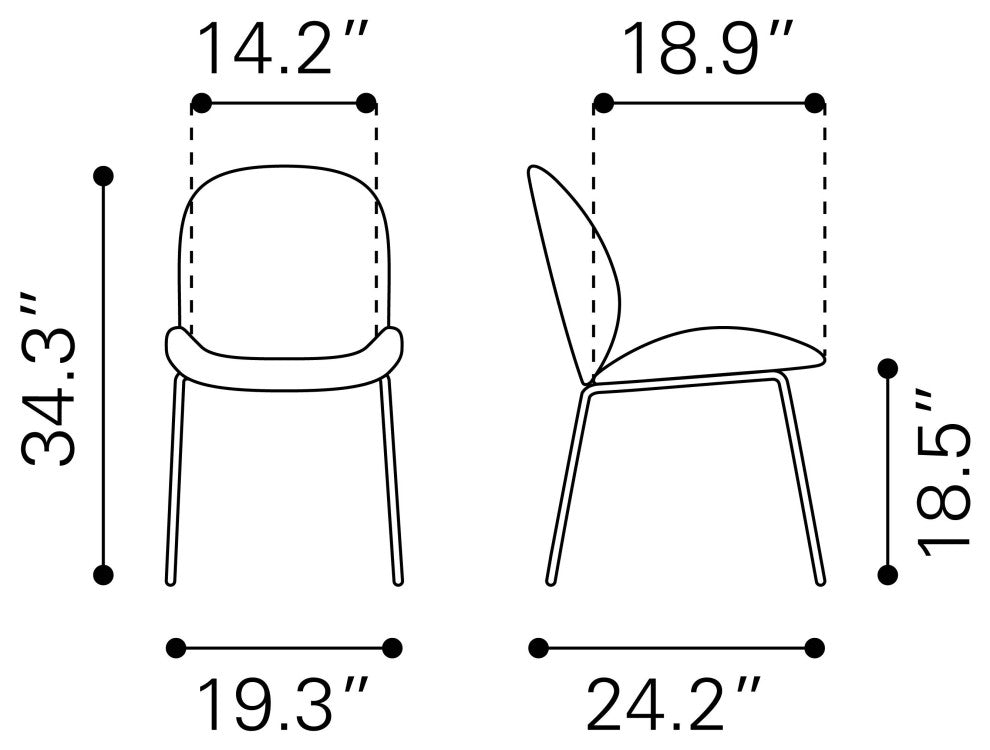 Miles Dining Chairs, Set of 2 Green