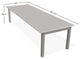 42" x 120" Extendable Outdoor Dining Table with Umbrella Hole, Warm Gray