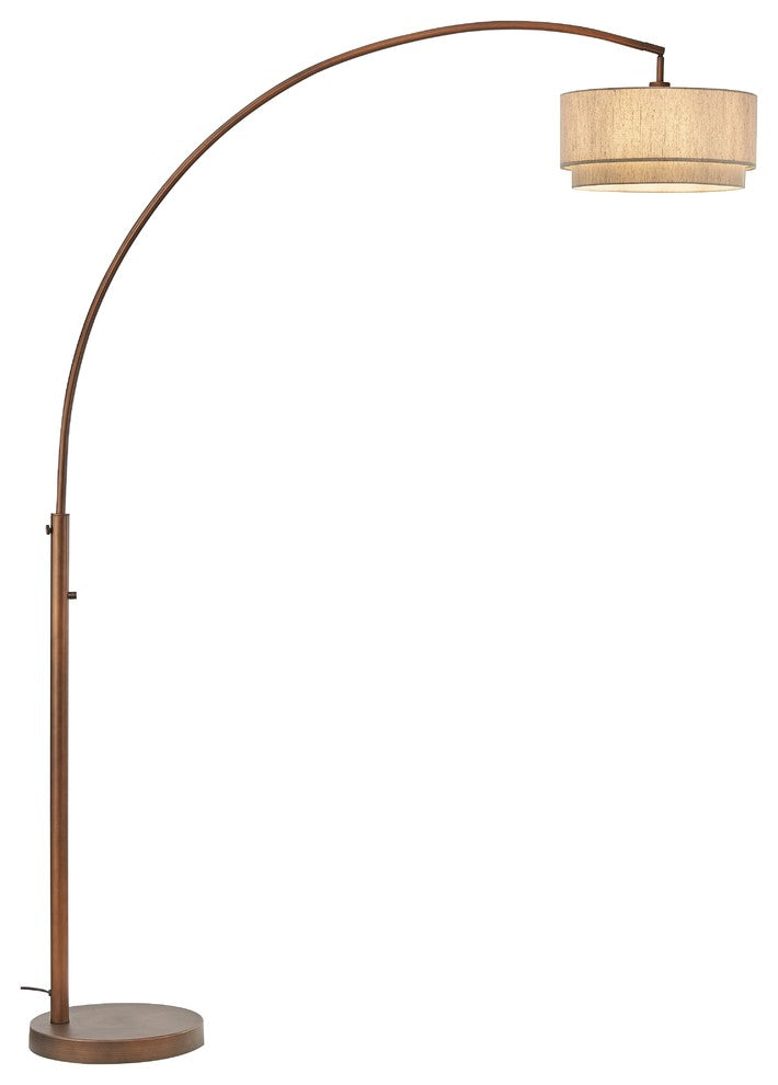 Artiva USA ElenaII 82" LED Arched Floor Lamp Double Shade Dimmer, Antique Bronze