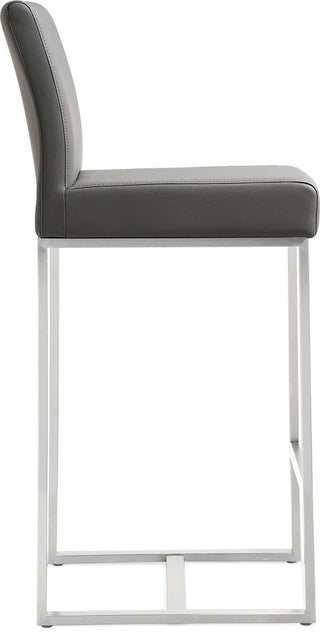 Denmark Grey Stainless Steel Counter Stool (Set of 2) - Grey