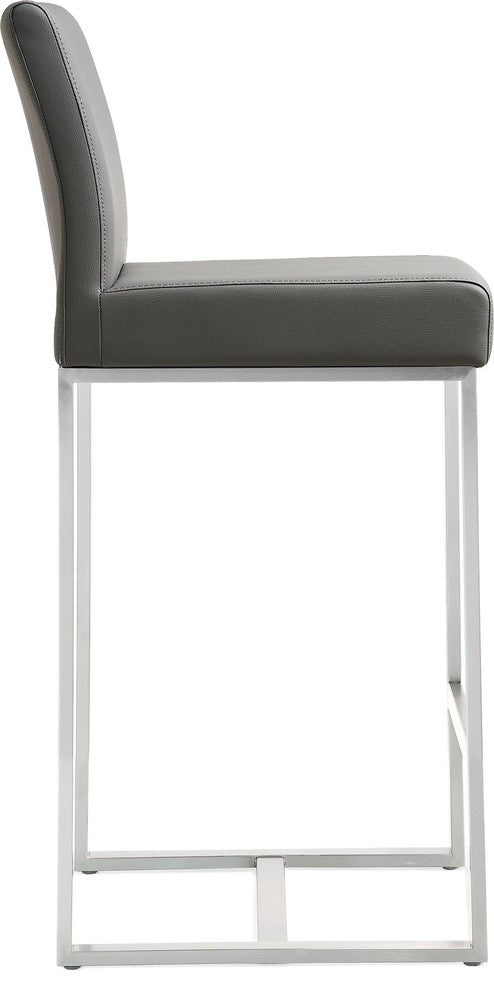 Denmark Grey Stainless Steel Counter Stool (Set of 2) - Grey