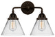 Large Cone Bath Vanity Light, Oil Rubbed Bronze, Clear, Clear