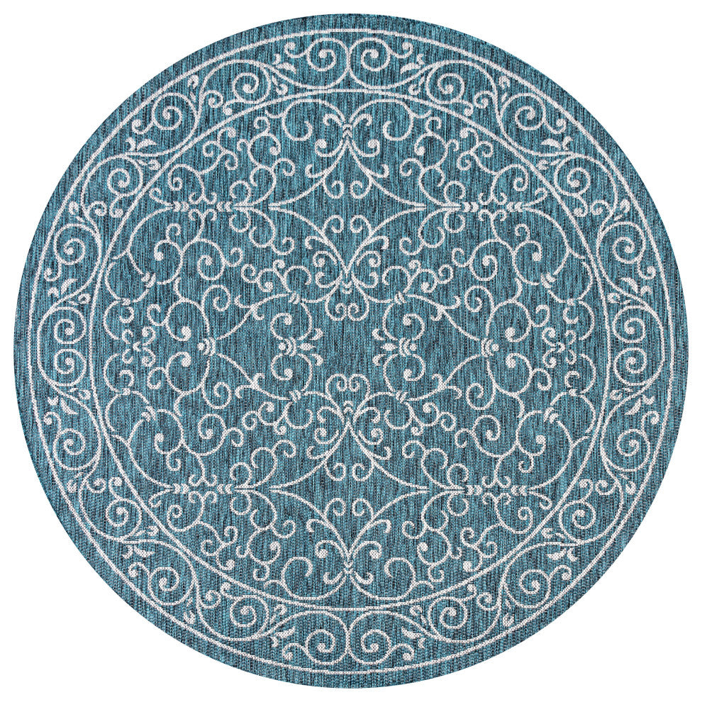 Charleston Vintage Filigree Textured Weave Indoor/Outdoor Area Rug