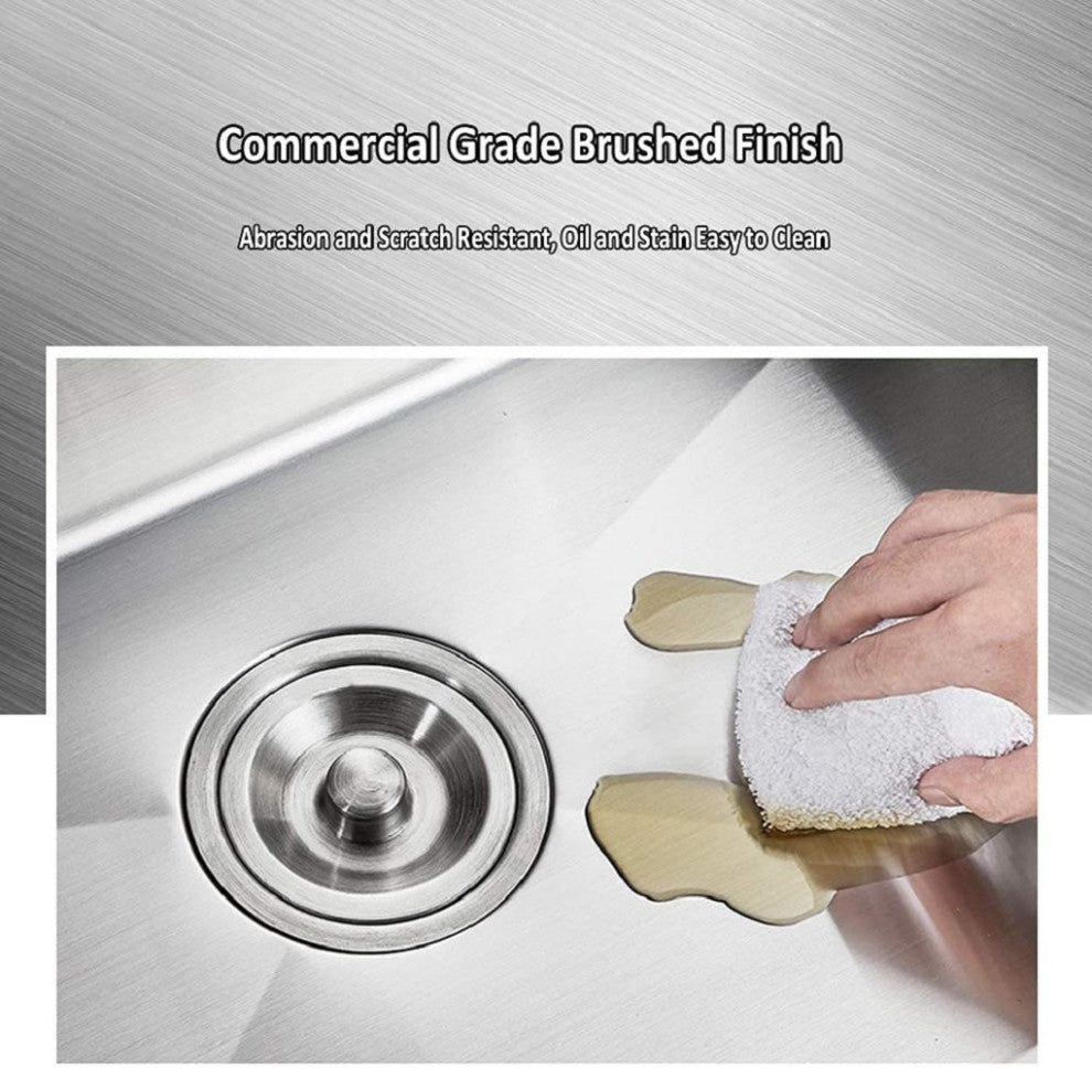 27" x 18" Stainless Steel Undermount Kitchen Sink with Grid and Strainer