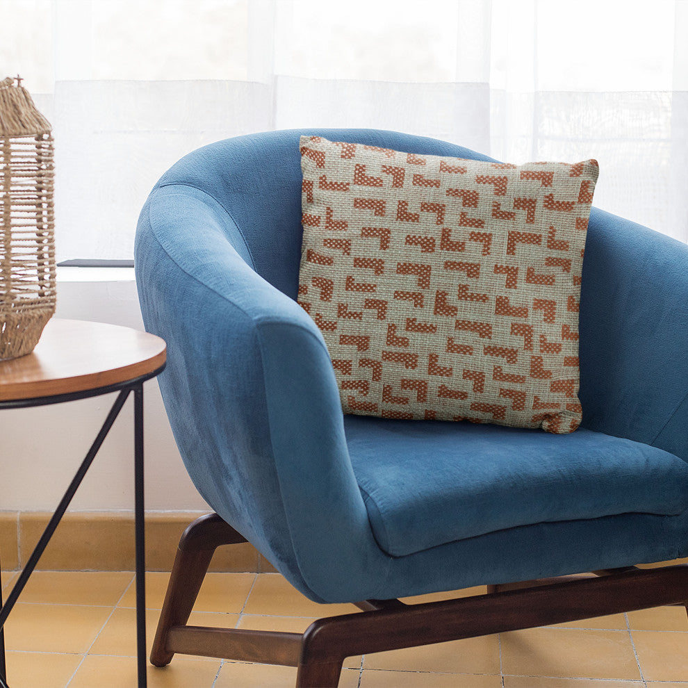 Plutus Brown Beige Angles Abstract Luxury Throw Pillow, 20"x36"