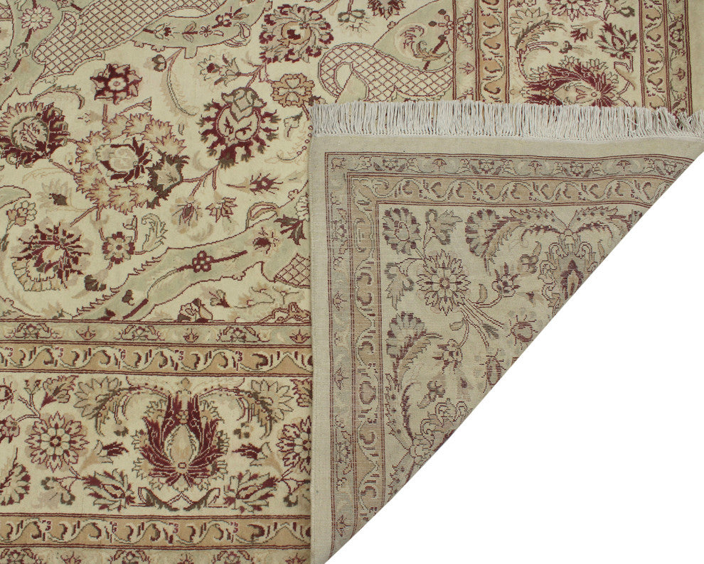 Pak-Persian Agra Ivory Rug, 7'11x10'5