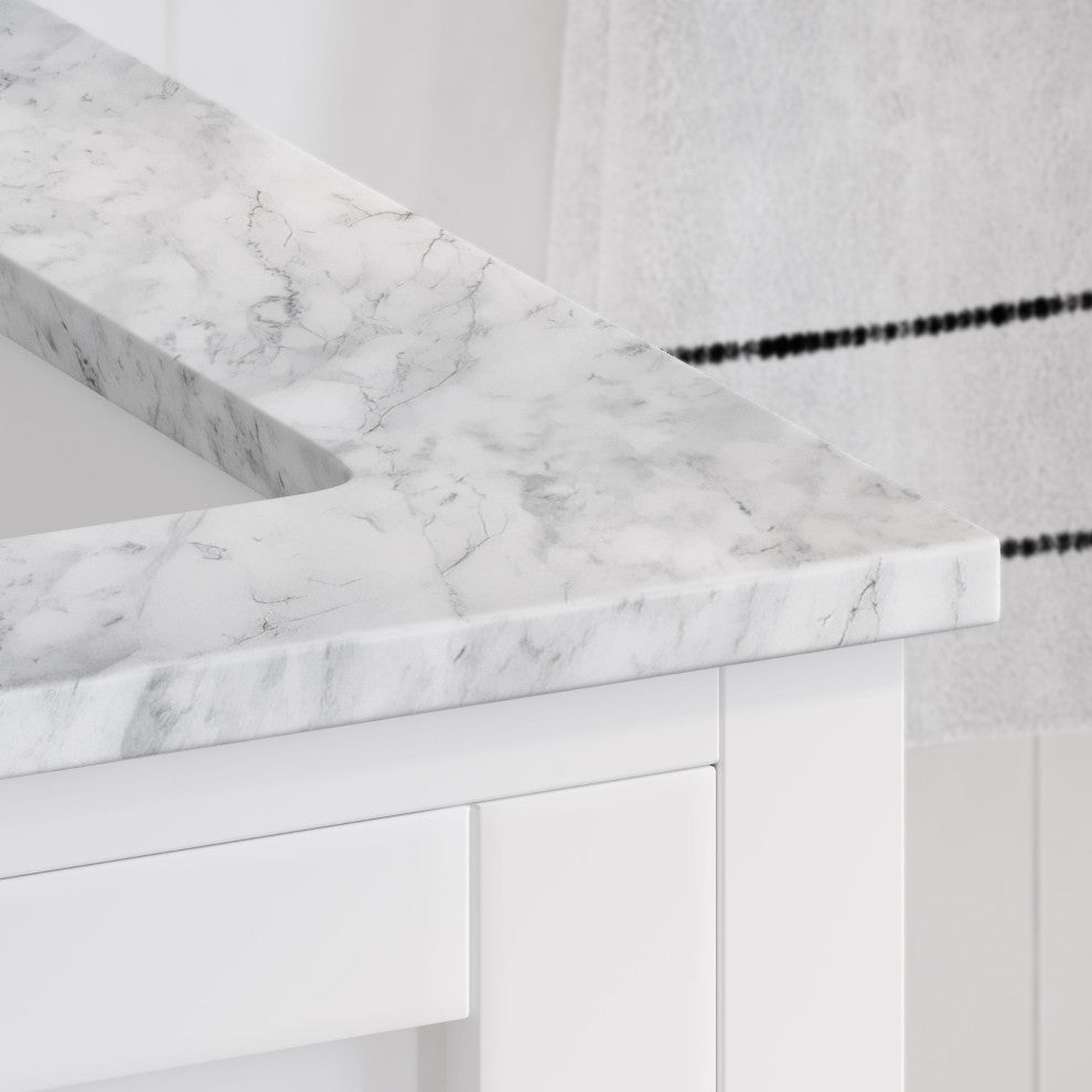 The Oswald Bathroom Vanity, White, 72", Double Sink, Freestanding