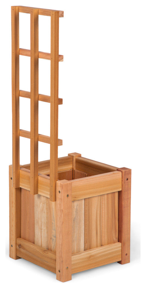 11.75w x 11.75d x 13h Planter Box, 2-Piece Set With Trellis