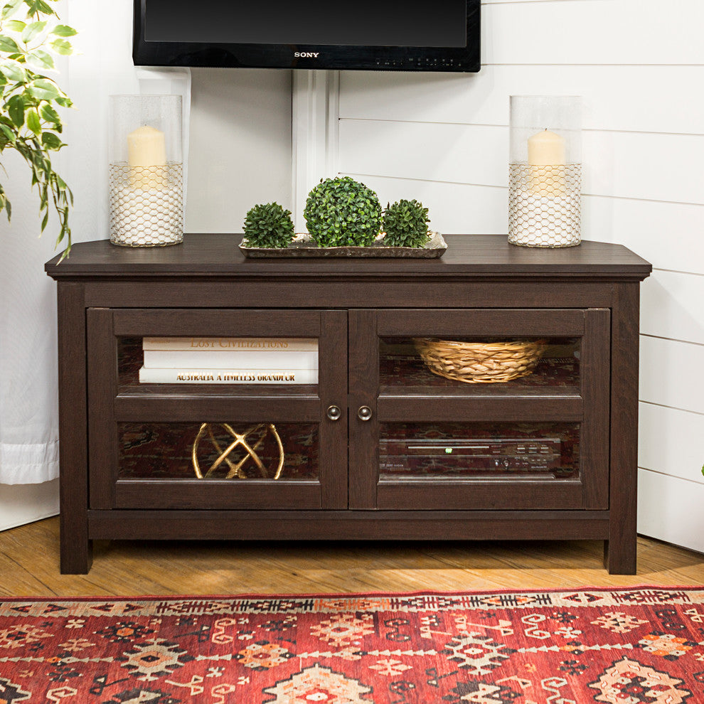 44" Wood Corner TV Stand, Espresso