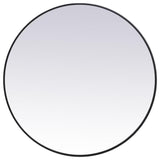 Elegant Decor Eternity 45" Round Mid Century Metal Frame Mirror in Black