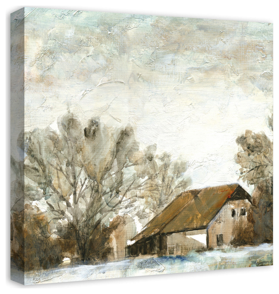 Painterly Barn 20x20 Canvas Wall Art
