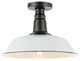 Camila 14" 1-Light Indoor/Outdoor LED Semi Flush Mount, White/Black