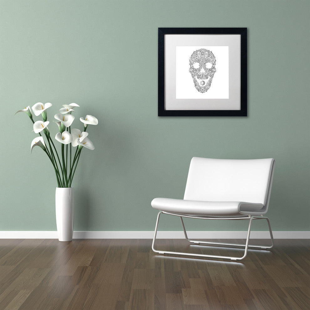 Filippo Cardu 'Forest Skull' Art, Black Frame, White Mat, 11x11