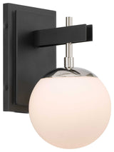 Varaluz 352B01 Allie 11" Tall Bathroom Sconce - Black / Polished Nickel