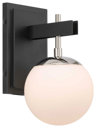 Varaluz 352B01 Allie 11" Tall Bathroom Sconce - Black / Polished Nickel