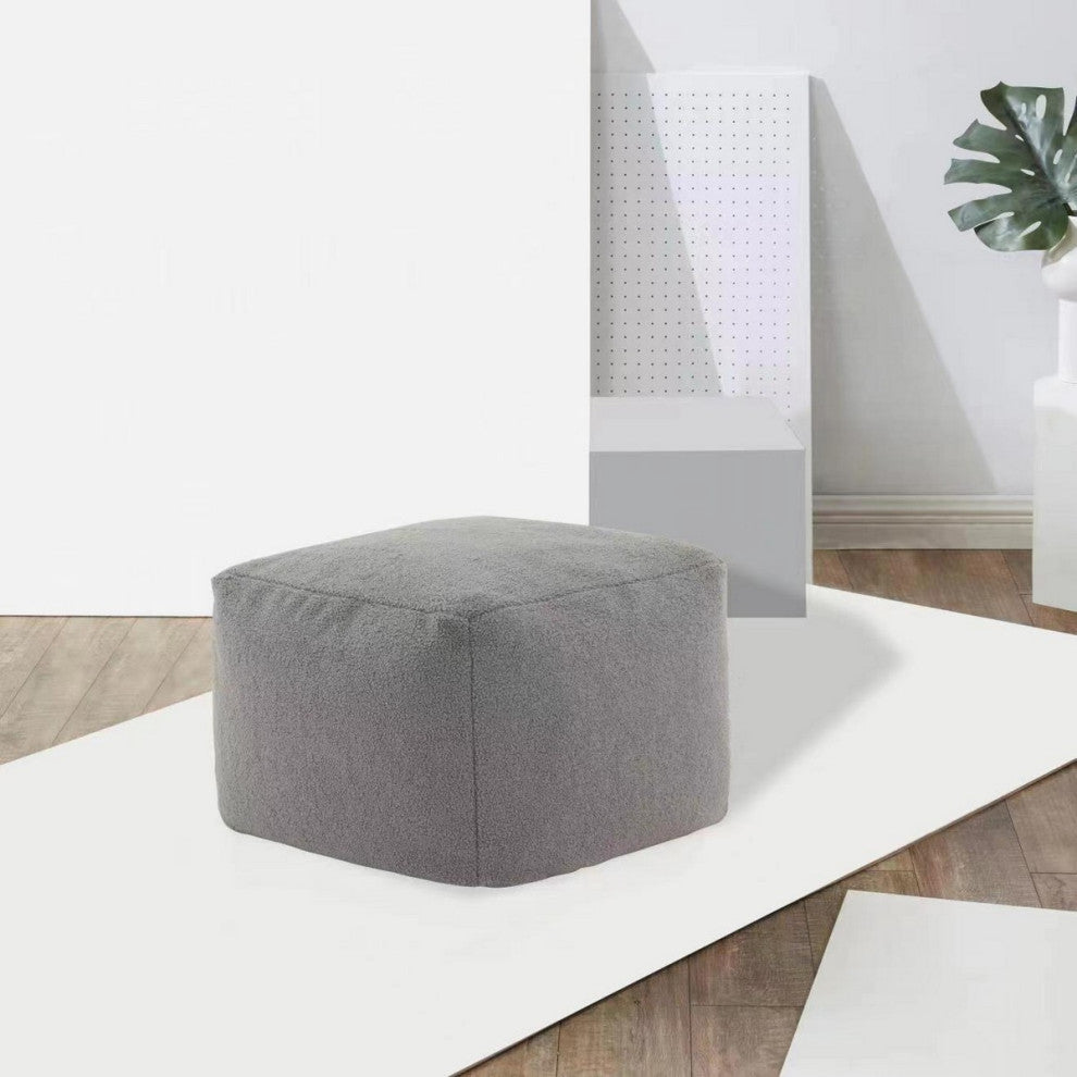 Safavieh Couture Samuels Boucle Pouf, Dark Grey