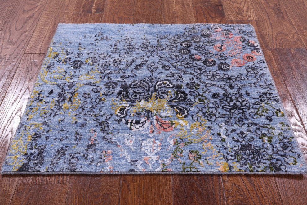 2' 1 X 2' 6" Square Modern Hand Knotted Wool & Silk Rug - Q13744