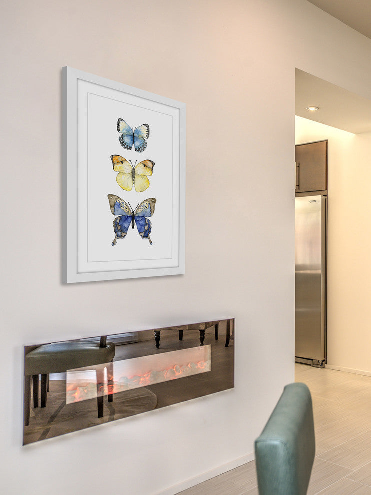 "Three Butterflies" Framed Print by Rachel Byler