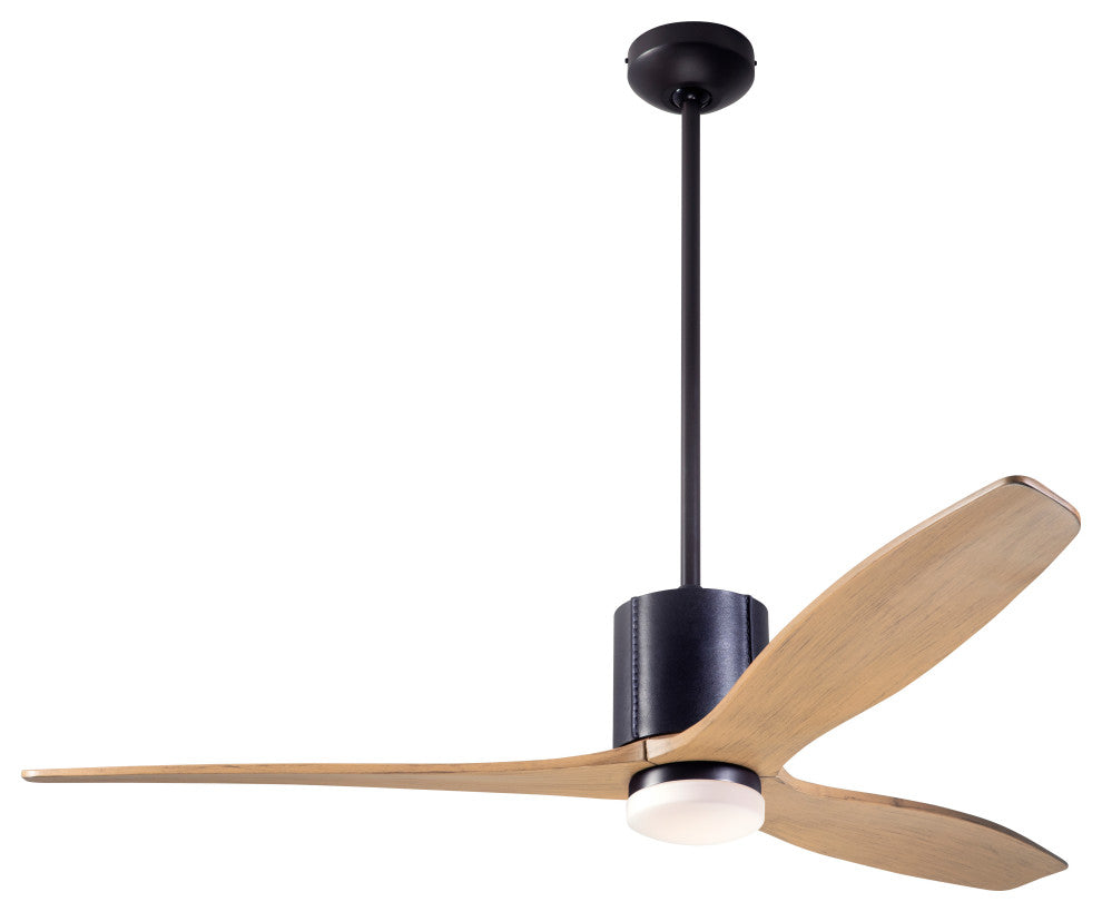 LeatherLuxe Fan, Bronze/Black, 54" Maple Blades With LED, Remote Control
