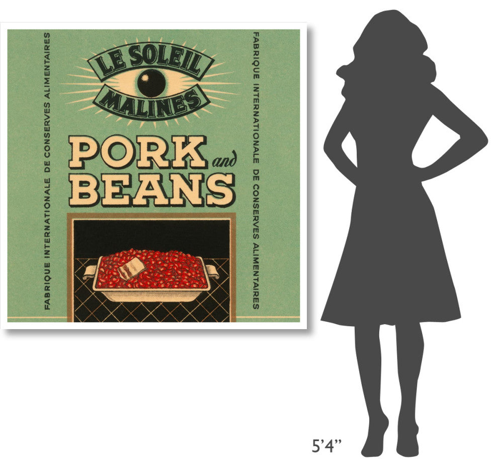 "Le Soleil Malines - Pork & Beans" Digital Paper Print by Retrolabel, 46"x46"