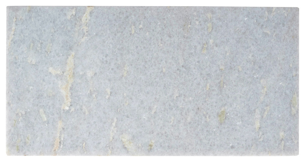 Edie Marble and Leather Magazine Side Table, Off-White