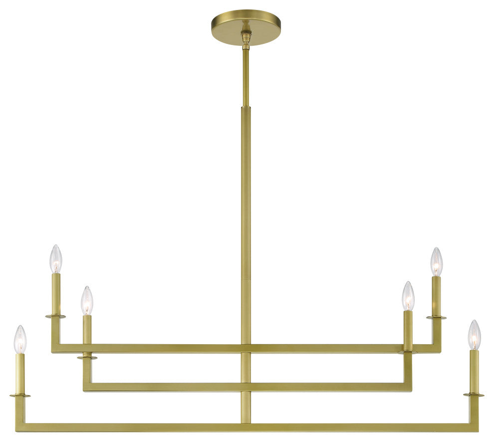 Crystorama DNT-6046-AG Dante 6-Light Aged Brass Chandelier