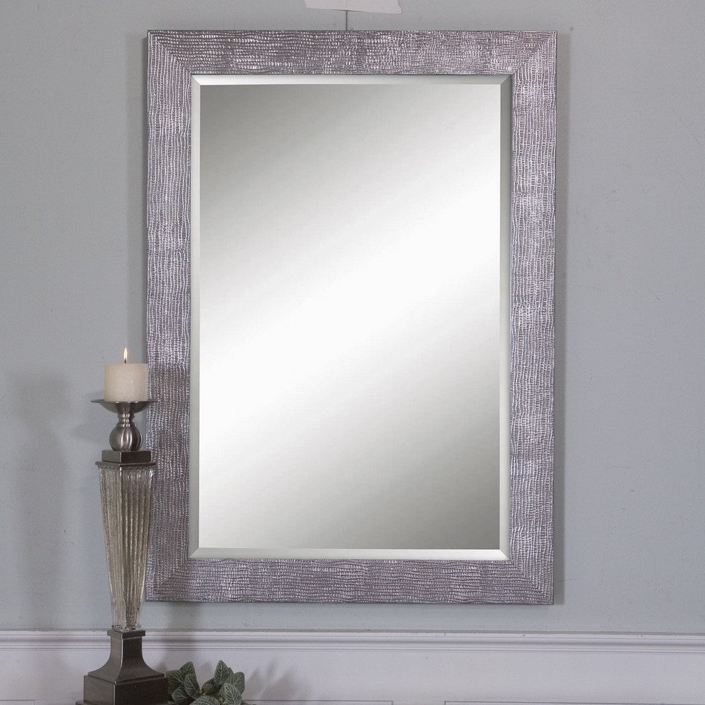 Boutique 42" Textured Silver Wall Mirror