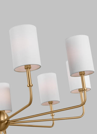 Foxdale Nine Light Chandelier, Satin Brass