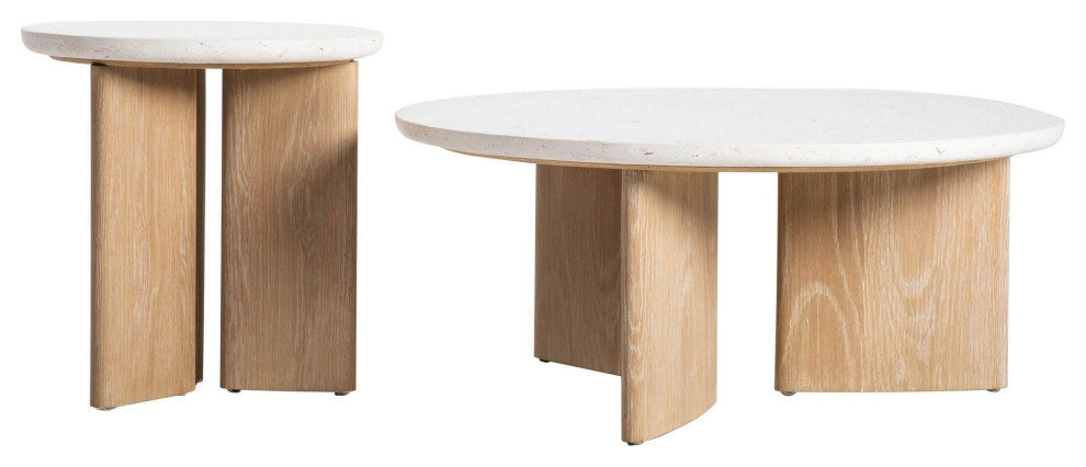 Destiny Oak Coffee Table, Seashell Finish