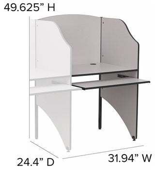 Grey Add-On Study Carrel