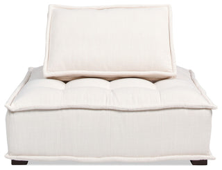 Arwen Modern Modular Square Tufted Sectional Sofa, White Beige Linen, 126" 3-Piece Sofa