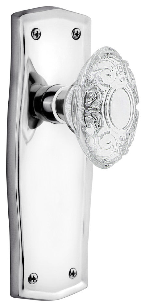 Prairie Plate Single Dummy Crystal Victorian Knob, Bright Chrome, PRACVI