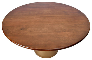 Gio Pedestal Dining Table, Elm/Gold