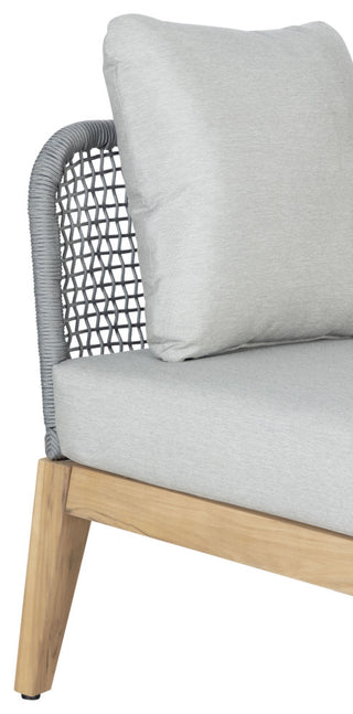Cypress Teak Wood Sofa with Gray Color Rope Design
