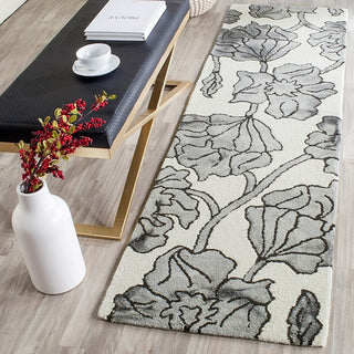 Safavieh Dip Dye Ddy683C Floral Rug, Ivory/Light Grey, 2'3" X 8'0"