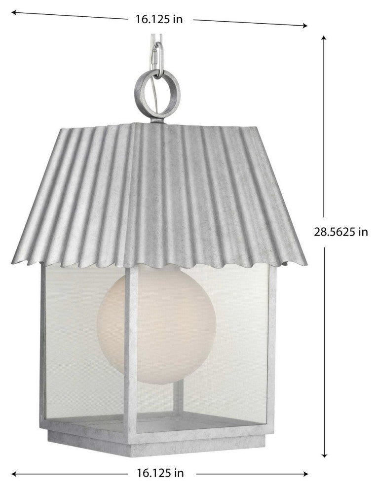 POINT DUMEÂ® Hook Pond Galvanized Finish Outdoor Hanging Lantern