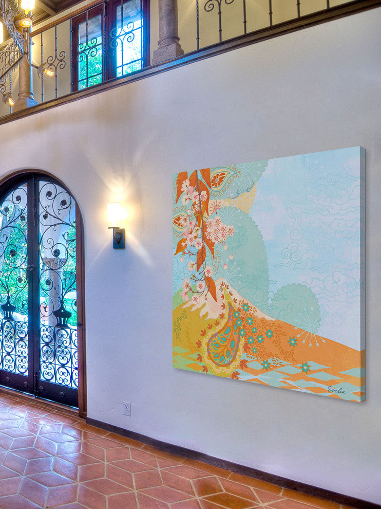 "Autumn Flowering Cherry I" Painting Print on Canvas by Evelia