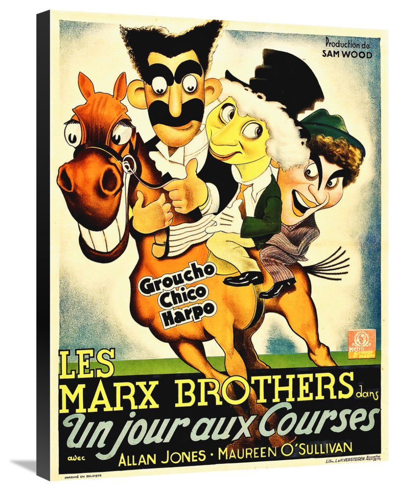 "Marx Brothers - French - A Day at the Races 02" Canvas Giclee, 23"x30"
