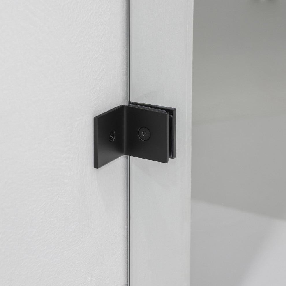 Villena Rectangle Single Sliding Frameless Shower Enclosure, Matte Black, 60"