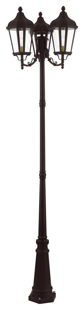 Livex Lighting Morgan 3 Light Bronze Outdoor Post