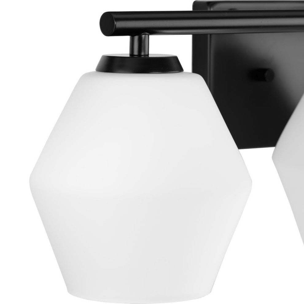 Copeland Collection Three-Light Matte Black Mid-Century Modern Vanity Light