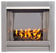 Vent-Free Stainless Outdoor Gas Fireplace Insert, Black Fire Glass Media