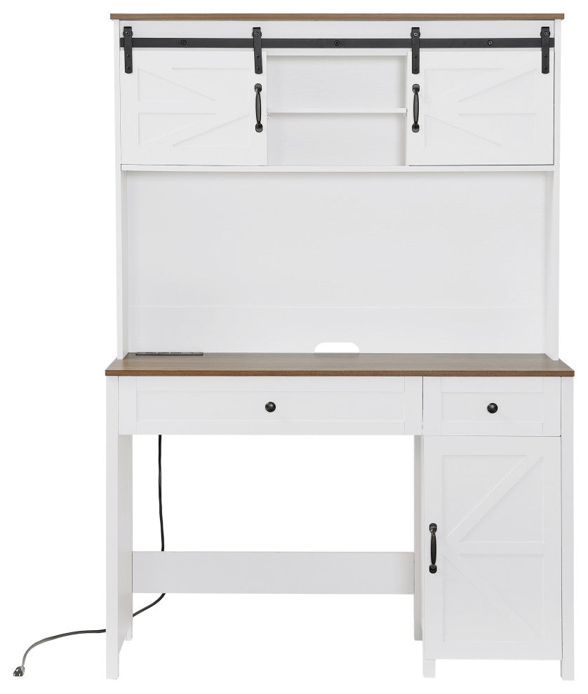 Gewnee 47" Farmhouse Executive Desk with Drawers